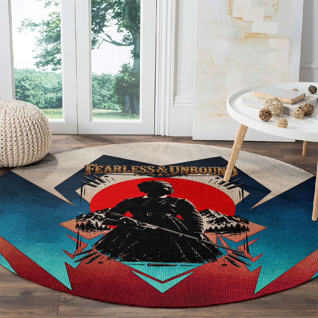 Mary Fields Round Carpet Vintage Western Wild West - Stagecoach Mary Black Cowgirl