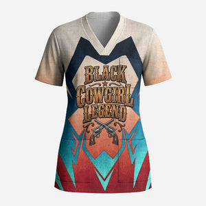 Mary Fields Scrub Top Vintage Western Wild West - Stagecoach Mary Black Cowgirl