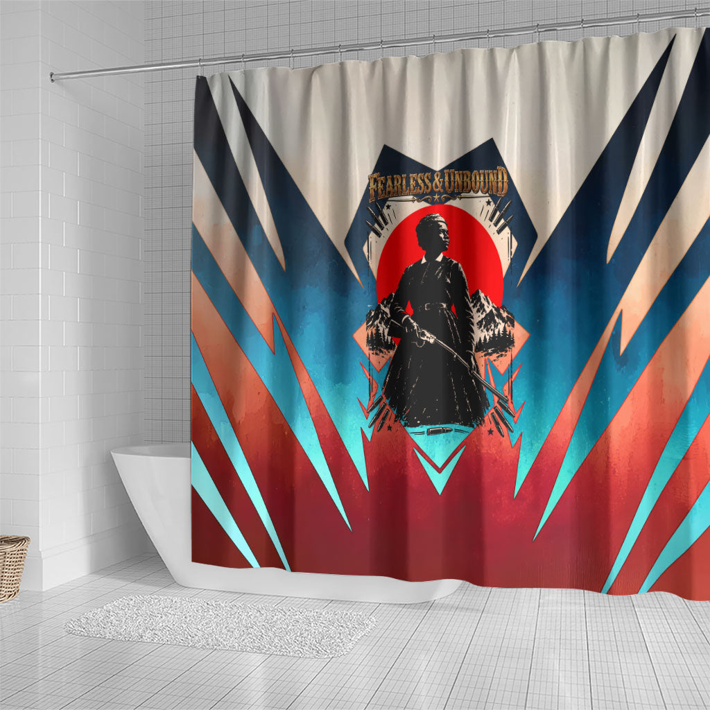 Mary Fields Shower Curtain Vintage Western Wild West - Stagecoach Mary Black Cowgirl