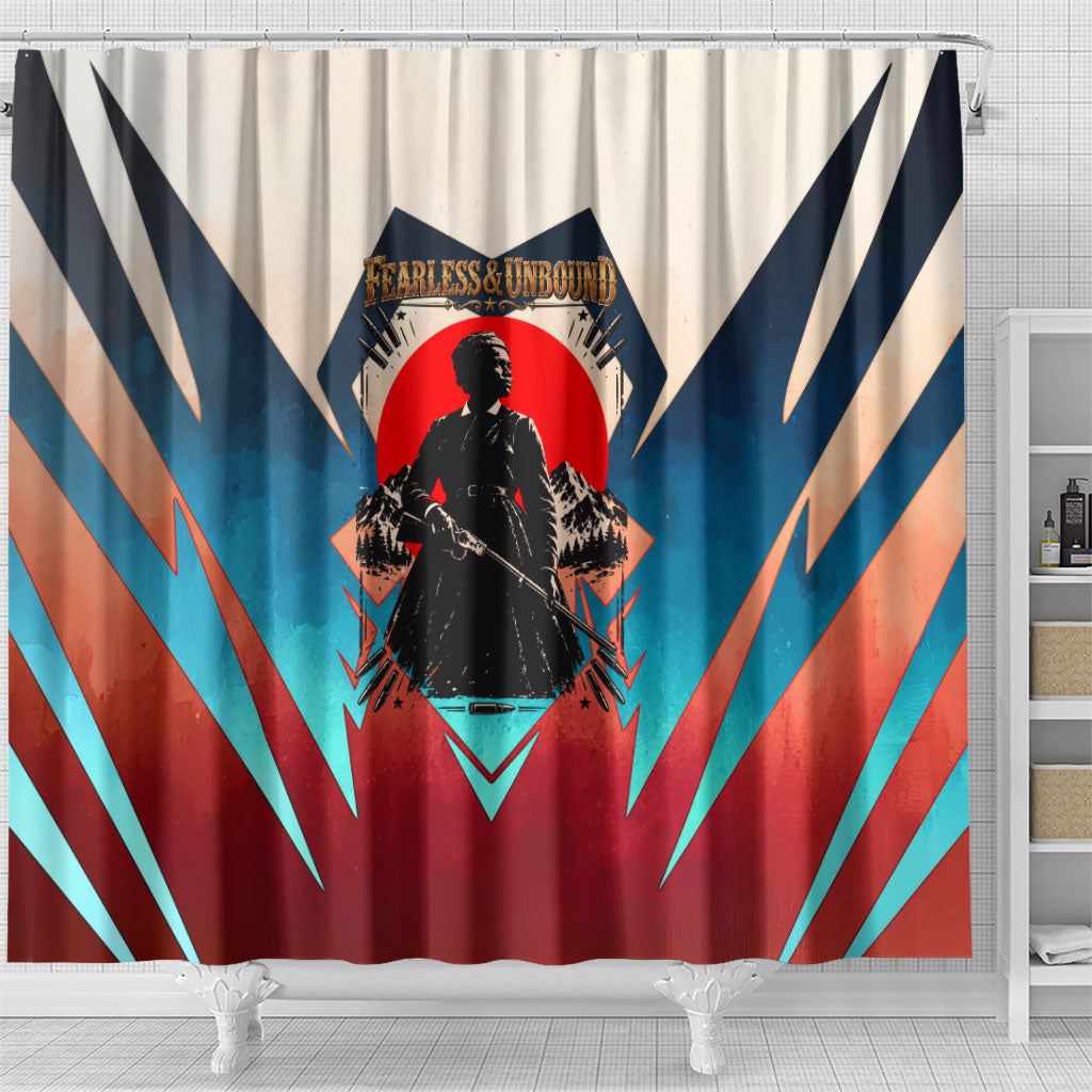 Mary Fields Shower Curtain Vintage Western Wild West - Stagecoach Mary Black Cowgirl