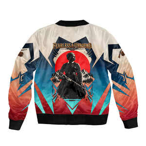 Mary Fields Sleeve Zip Bomber Jacket Vintage Western Wild West - Stagecoach Mary Black Cowgirl