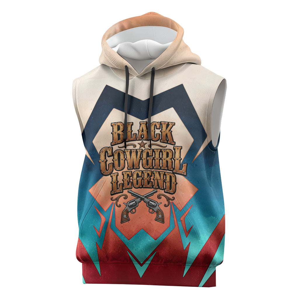 Mary Fields Sleeveless Hoodie Vintage Western Wild West - Stagecoach Mary Black Cowgirl