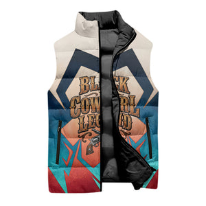 Mary Fields Sleeveless Puffer Jacket Vintage Western Wild West - Stagecoach Mary Black Cowgirl