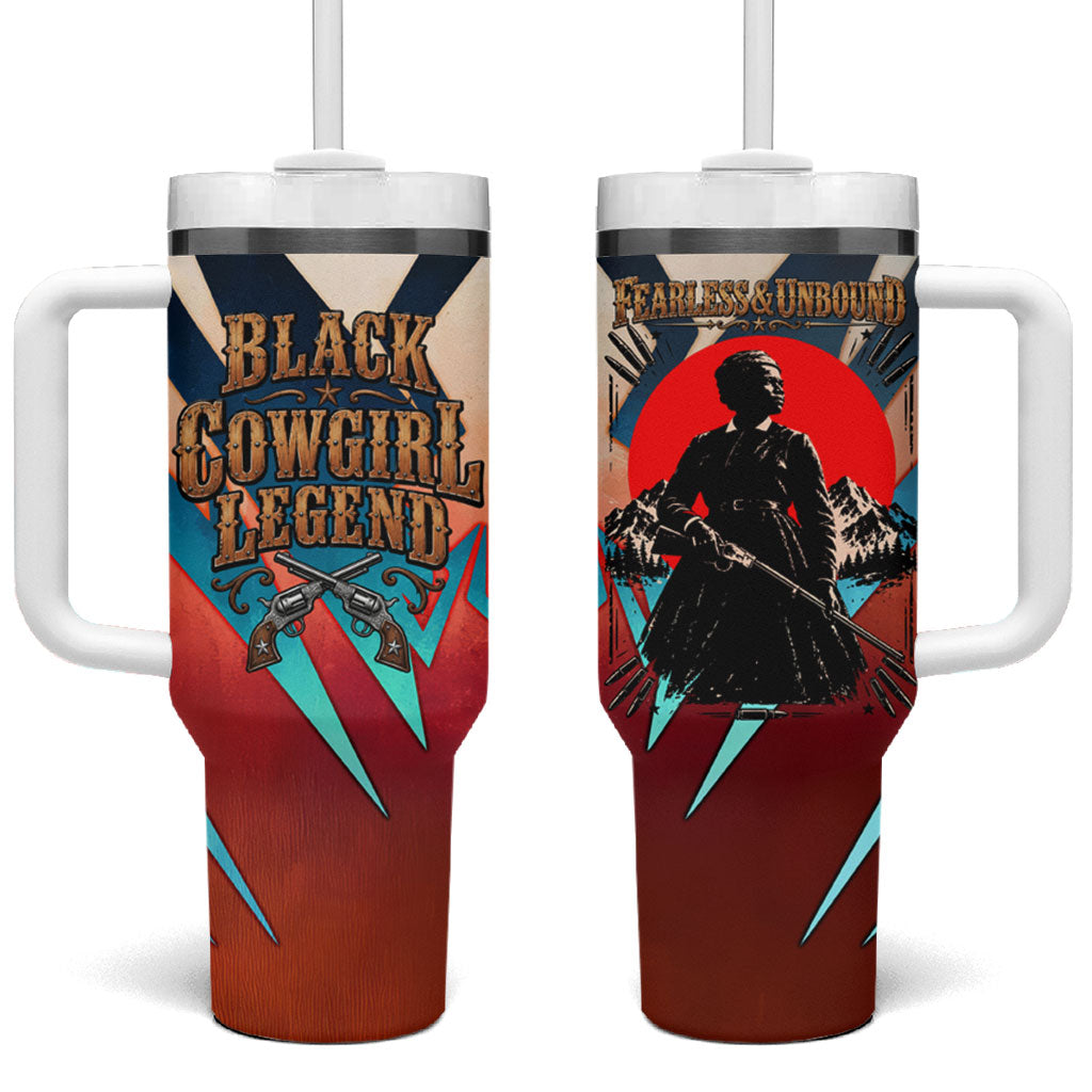 Mary Fields Tumbler With Handle Vintage Western Wild West - Stagecoach Mary Black Cowgirl