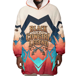 Mary Fields Wearable Blanket Hoodie Vintage Western Wild West - Stagecoach Mary Black Cowgirl