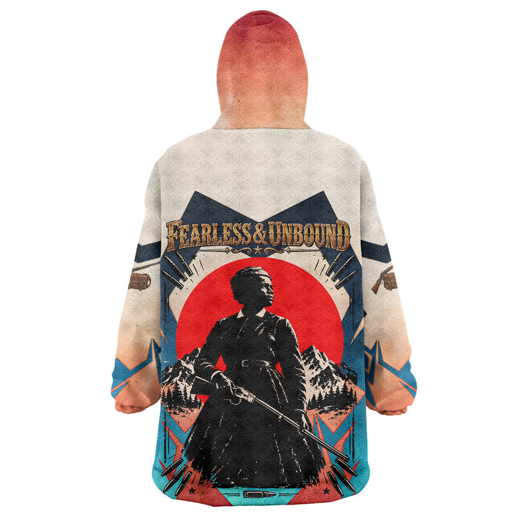 Mary Fields Wearable Blanket Hoodie Vintage Western Wild West - Stagecoach Mary Black Cowgirl