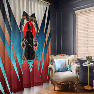 Mary Fields Window Curtain Vintage Western Wild West - Stagecoach Mary Black Cowgirl