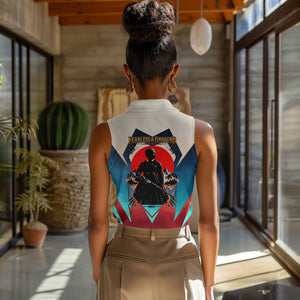 Mary Fields Women Sleeveless Polo Shirt Vintage Western Wild West - Stagecoach Mary Black Cowgirl