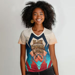 Mary Fields Women V-Neck T-Shirt Vintage Western Wild West - Stagecoach Mary Black Cowgirl
