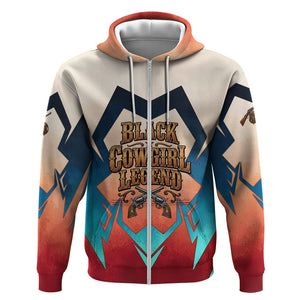 Mary Fields Zip Hoodie Vintage Western Wild West - Stagecoach Mary Black Cowgirl