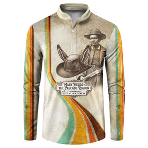 Mary Fields Stagecoach Mary Button Sweatshirt Vintage Western Wild West Cascade Region Pioneer