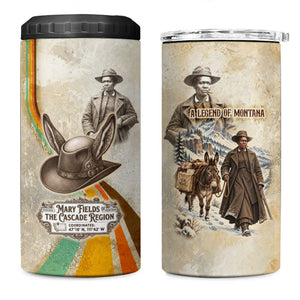 Mary Fields Stagecoach Mary 4 in 1 Can Cooler Tumbler Vintage Western Wild West Cascade Region Pioneer