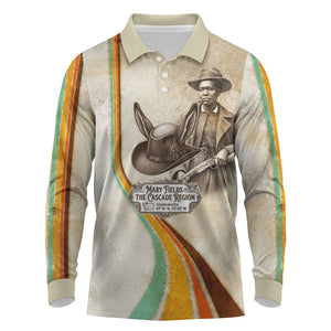 Mary Fields Stagecoach Mary Long Sleeve Polo Shirt Vintage Western Wild West Cascade Region Pioneer