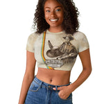 Mary Fields Stagecoach Mary Raglan Cropped T shirt Vintage Western Wild West Cascade Region Pioneer