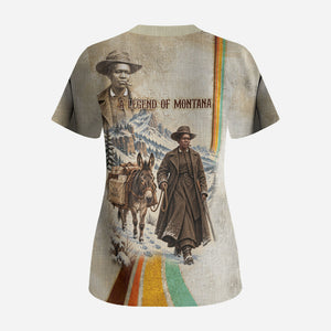 Mary Fields Stagecoach Mary Scrub Top Vintage Western Wild West Cascade Region Pioneer