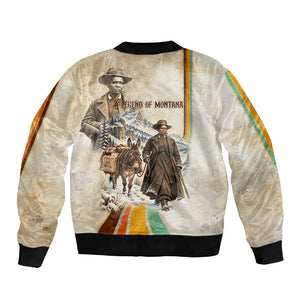 Mary Fields Stagecoach Mary Sleeve Zip Bomber Jacket Vintage Western Wild West Cascade Region Pioneer