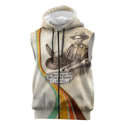 Mary Fields Stagecoach Mary Sleeveless Zip Hoodie Vintage Western Wild West Cascade Region Pioneer