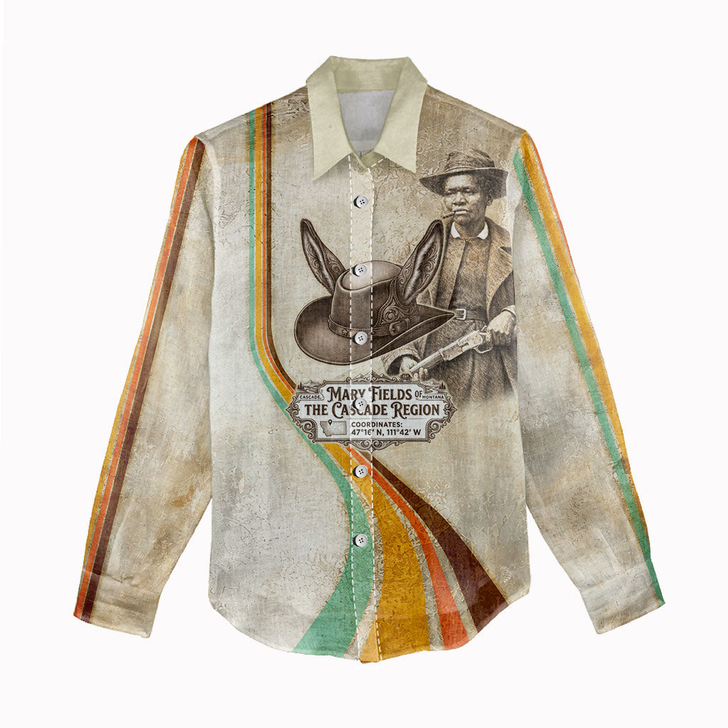 Mary Fields Stagecoach Mary Women Casual Shirt Vintage Western Wild West Cascade Region Pioneer