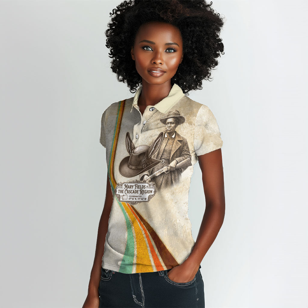 Mary Fields Stagecoach Mary Women Polo Shirt Vintage Western Wild West Cascade Region Pioneer