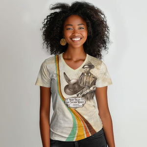Mary Fields Stagecoach Mary Women V-Neck T-Shirt Vintage Western Wild West Cascade Region Pioneer