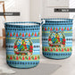 Saint Lucia Christmas In Paradise Laundry Basket Tropical Parrot Santa Ugly Pattern Graphic Artwork