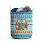 Saint Lucia Christmas In Paradise Laundry Basket Tropical Parrot Santa Ugly Pattern Graphic Artwork