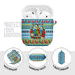 Saint Lucia Christmas In Paradise AirPods Case Tropical Parrot Santa Ugly Pattern Graphic Artwork
