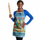 Saint Lucia Christmas In Paradise Apron Tropical Parrot Santa Ugly Pattern Graphic Artwork