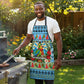 Saint Lucia Christmas In Paradise Apron Tropical Parrot Santa Ugly Pattern Graphic Artwork