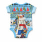 Saint Lucia Christmas In Paradise Baby Onesie Tropical Parrot Santa Ugly Pattern Graphic Artwork