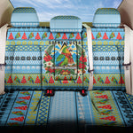 Saint Lucia Christmas In Paradise Back Car Seat Cover Tropical Parrot Santa Ugly Pattern Graphic Artwork