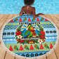 Saint Lucia Christmas In Paradise Beach Blanket Tropical Parrot Santa Ugly Pattern Graphic Artwork