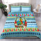 Saint Lucia Christmas In Paradise Bedding Set Tropical Parrot Santa Ugly Pattern Graphic Artwork