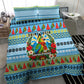 Saint Lucia Christmas In Paradise Bedding Set Tropical Parrot Santa Ugly Pattern Graphic Artwork