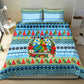 Saint Lucia Christmas In Paradise Bedding Set Tropical Parrot Santa Ugly Pattern Graphic Artwork