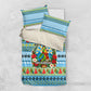 Saint Lucia Christmas In Paradise Bedding Set Tropical Parrot Santa Ugly Pattern Graphic Artwork