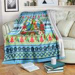 Saint Lucia Christmas In Paradise Blanket Tropical Parrot Santa Ugly Pattern Graphic Artwork