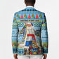 Saint Lucia Christmas In Paradise Blazer Tropical Parrot Santa Ugly Pattern Graphic Artwork