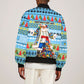Saint Lucia Christmas In Paradise Bomber Jacket Tropical Parrot Santa Ugly Pattern Graphic Artwork