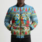 Saint Lucia Christmas In Paradise Bomber Puffer Jacket Tropical Parrot Santa Ugly Pattern Graphic Artwork