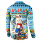 Saint Lucia Christmas In Paradise Button Sweatshirt Tropical Parrot Santa Ugly Pattern Graphic Artwork
