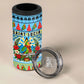 Saint Lucia Christmas In Paradise 4 in 1 Can Cooler Tumbler Tropical Parrot Santa Ugly Pattern Graphic Artwork