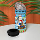 Saint Lucia Christmas In Paradise 4 in 1 Can Cooler Tumbler Tropical Parrot Santa Ugly Pattern Graphic Artwork