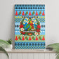 Saint Lucia Christmas In Paradise Canvas Wall Art Tropical Parrot Santa Ugly Pattern Graphic Artwork