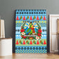 Saint Lucia Christmas In Paradise Canvas Wall Art Tropical Parrot Santa Ugly Pattern Graphic Artwork