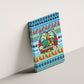 Saint Lucia Christmas In Paradise Canvas Wall Art Tropical Parrot Santa Ugly Pattern Graphic Artwork