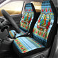 Saint Lucia Christmas In Paradise Car Seat Cover Tropical Parrot Santa Ugly Pattern Graphic Artwork