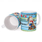 Saint Lucia Christmas In Paradise Ceramic Mug Tropical Parrot Santa Ugly Pattern Graphic Artwork