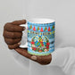 Saint Lucia Christmas In Paradise Ceramic Mug Tropical Parrot Santa Ugly Pattern Graphic Artwork