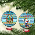 Saint Lucia Christmas In Paradise Ceramic Ornament Tropical Parrot Santa Ugly Pattern Graphic Artwork